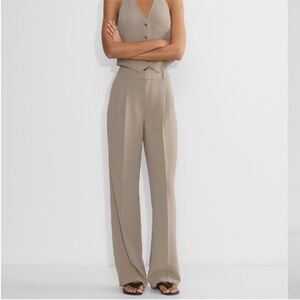 Aritzia Wide Leg Pants in Taupe